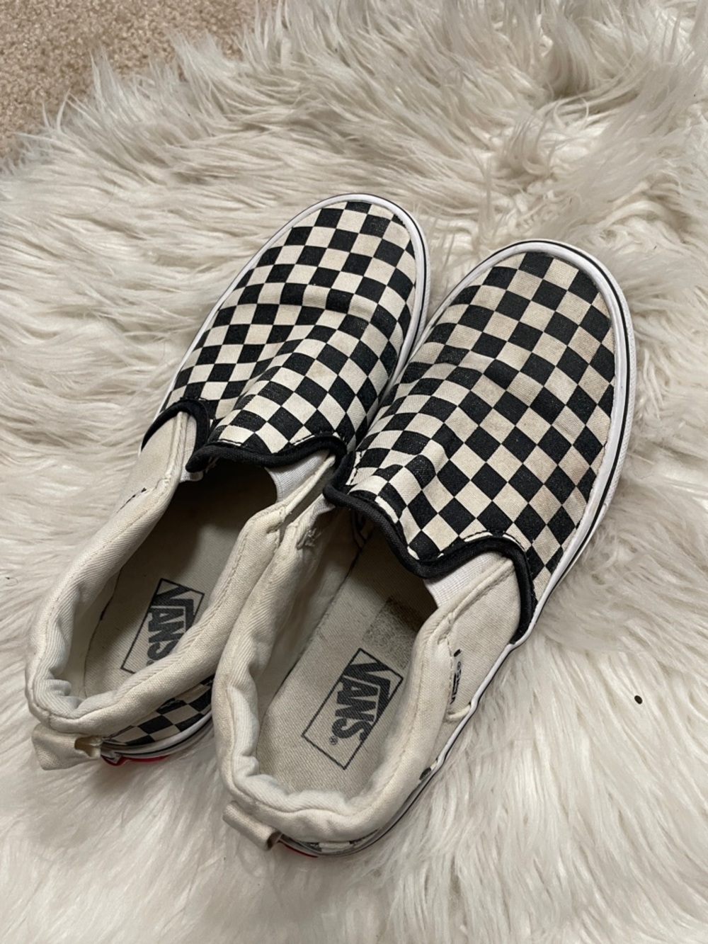 Vans Kids Checkerboard Slip-On Sneakers - Black & White